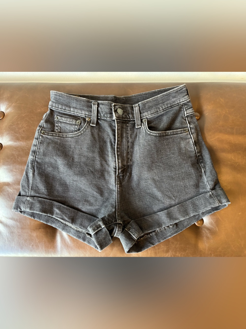 Levi’s High-Rise Black Denim Shorts